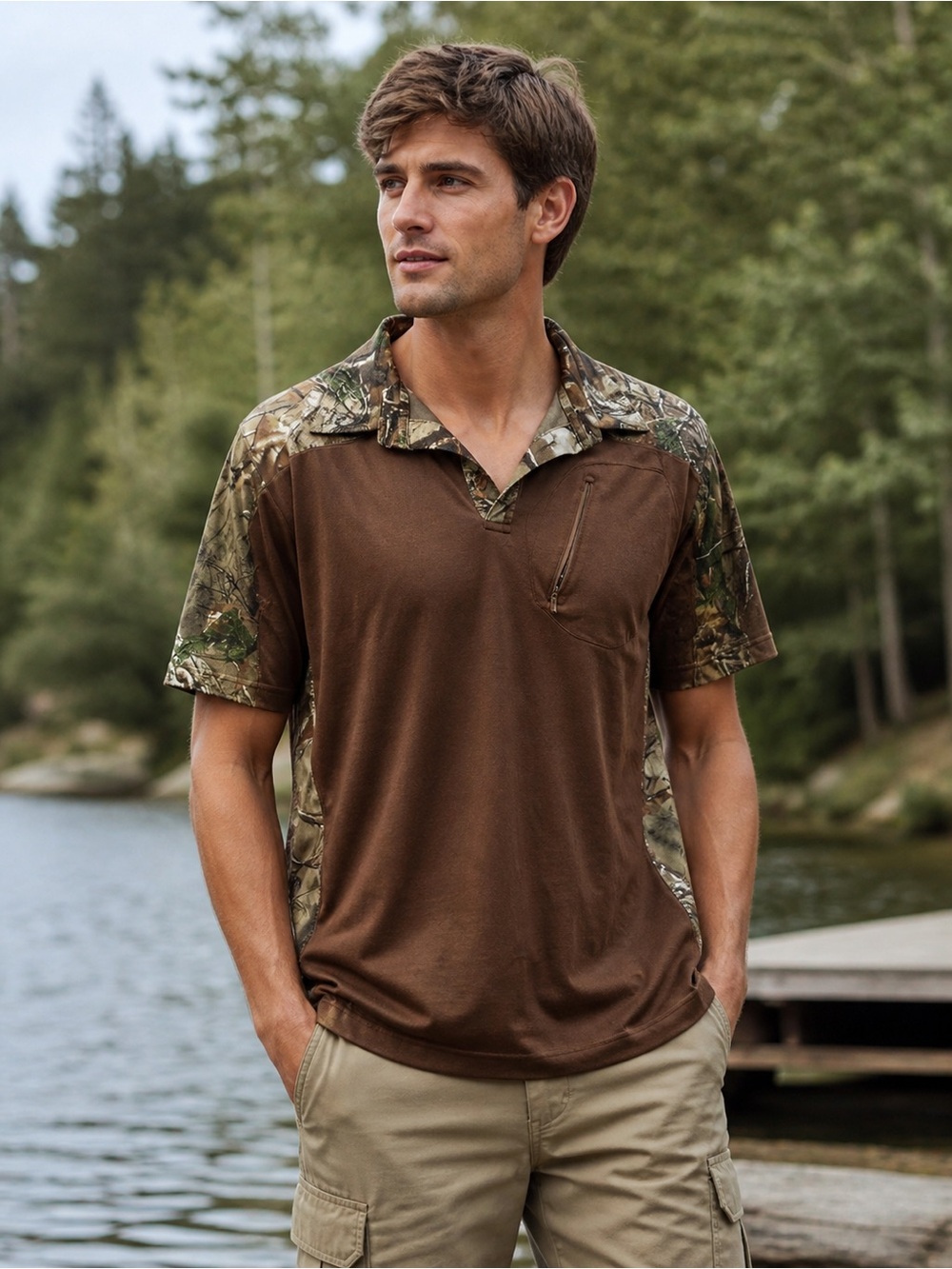 Tallwoods Elementwear Brown Camouflage Hunting / Work / Outdoor Shirt 🚩